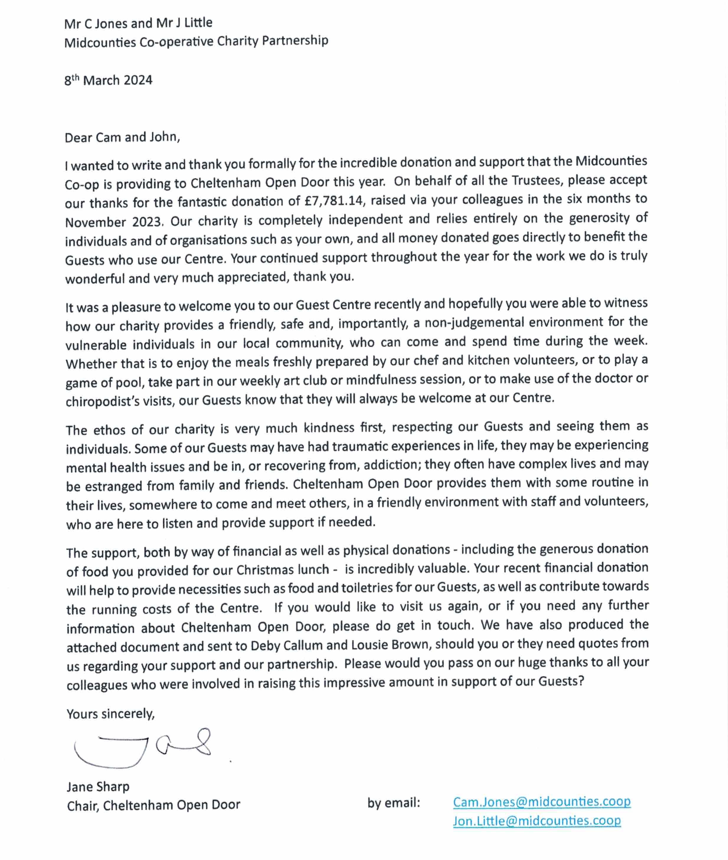 Help Others Letter Helping to help others - £75,000 paid out to Charity Partners | Coop ...